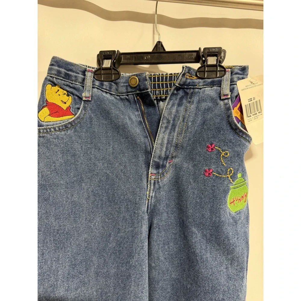 Vintage Winnie The Pooh Jeans Kids Size 6 Embroidered New With Tags. Fast Ship